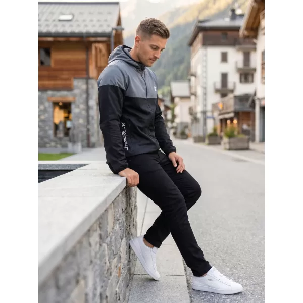  Jachetă softshell premium pentru bărbați ALTISPORT VOJ/ALM051JACK01 NEGRU CENUȘIU 