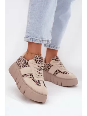 Adidași de damă VINCEZA LEOPARDO BEJ