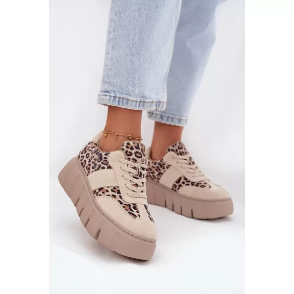  Adidași de damă VINCEZA LEOPARDO BEJ 