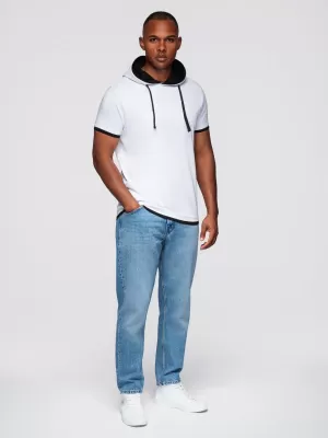 Tricou pentru bărbați OMBRE OM-TSCT-0256 ALB