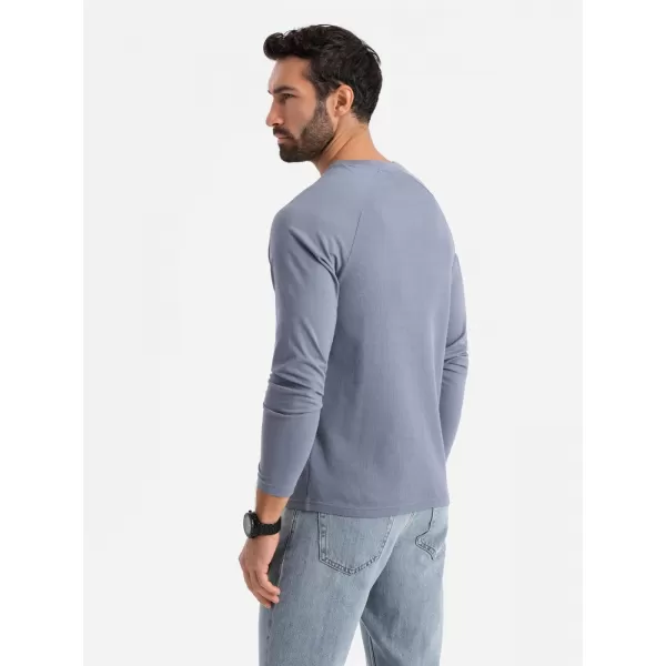  Tricou pentru bărbați OMBRE OM-LSCL-0109 DENIM ALBASTRU 