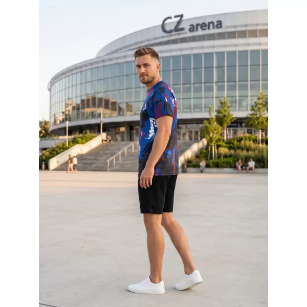  Tricou premium pentru bărbați ALTISPORT VOJ/ALM131TR01 ALBASTRU/NEGRU 