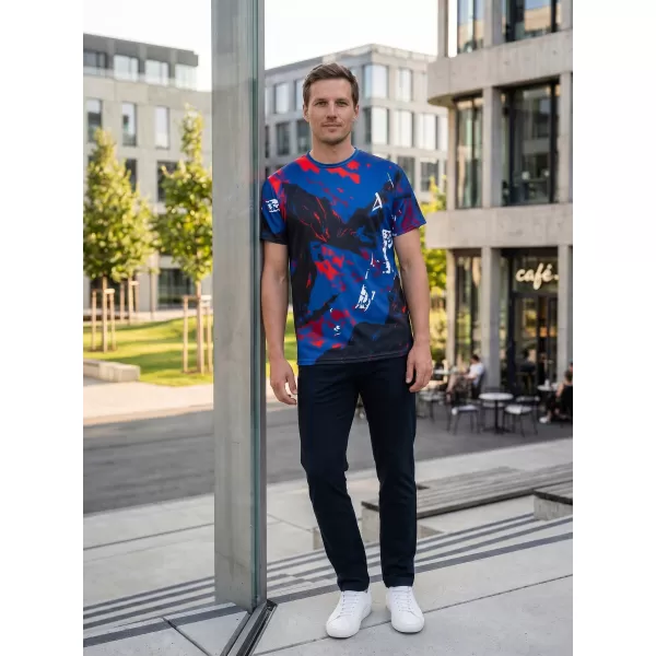  Tricou premium pentru bărbați ALTISPORT VOJ/ALM131TR01 ALBASTRU/NEGRU 