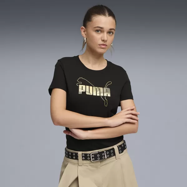  Tricou pentru femei PUMA ESS LOGO LAB TEE 691824_01 PUMA NEGRU 