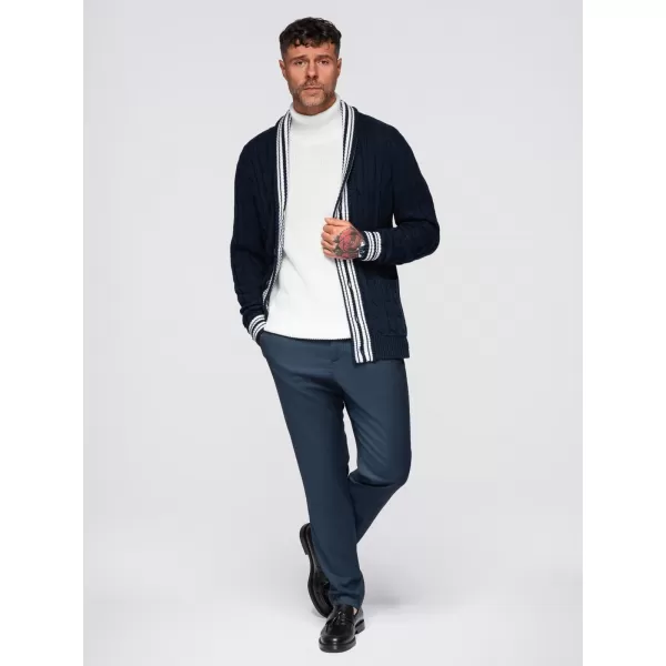  Cardigan pentru bărbați OMBRE OM-SWCD-0152 ALBASTRU MARIN 