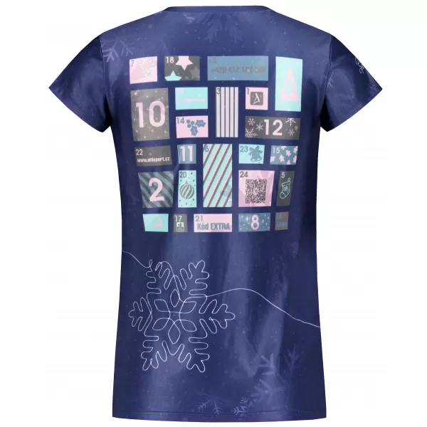  Tricou de Crăciun premium pentru femei ALTISPORT VOJ/ALWVN8TR06 ALBASTRU ÎNCHIS 