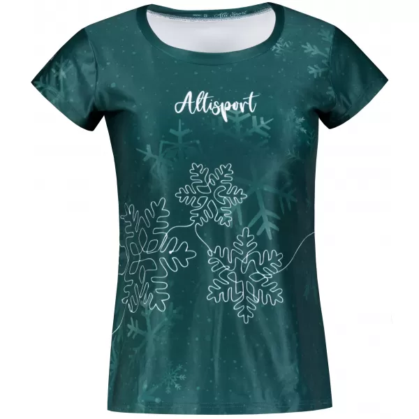  Tricou de Crăciun premium pentru femei ALTISPORT VOJ/ALWVN8TR06 VERDE 