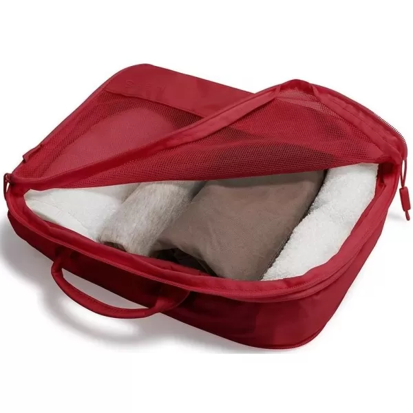  Valiză HEYS Ecotex Compression Packing Cube 4 Pc Set ARȚAR ROȘU 