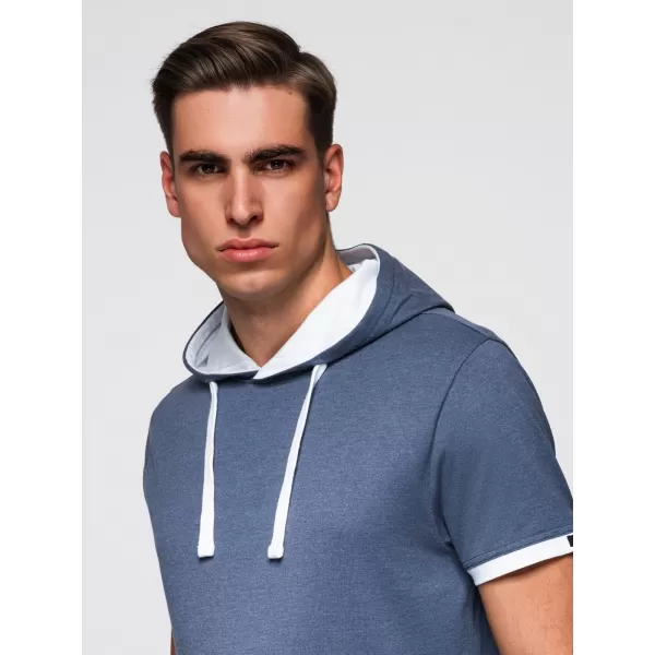  Tricou pentru bărbați OMBRE OM-TSCT-0256 MELANGE ALBASTRU ÎNCHIS 