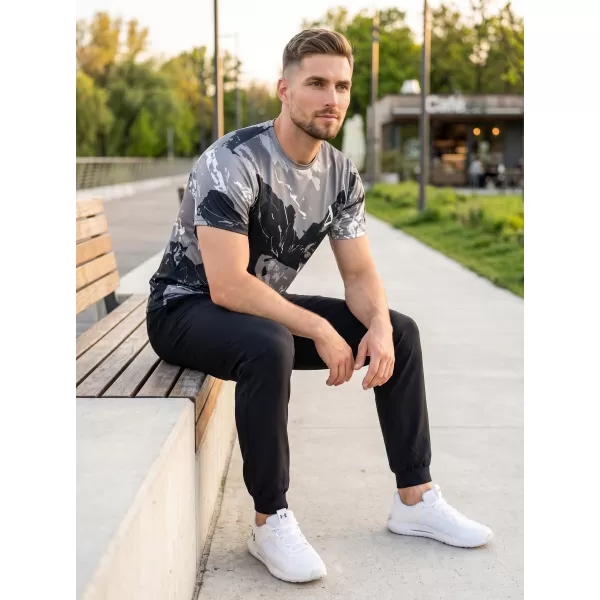  Tricou premium pentru bărbați ALTISPORT VOJ/ALM131TR01 GRI/NEGRU 