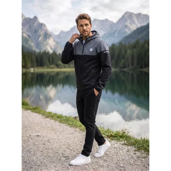  Jachetă softshell premium pentru bărbați ALTISPORT VOJ/ALM051JACK01 NEGRU CENUȘIU 