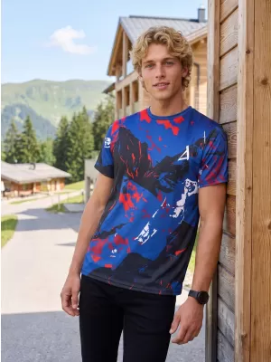 Tricou premium pentru bărbați ALTISPORT VOJ/ALM131TR01 ALBASTRU/NEGRU