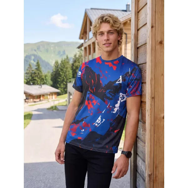  Tricou premium pentru bărbați ALTISPORT VOJ/ALM131TR01 ALBASTRU/NEGRU 