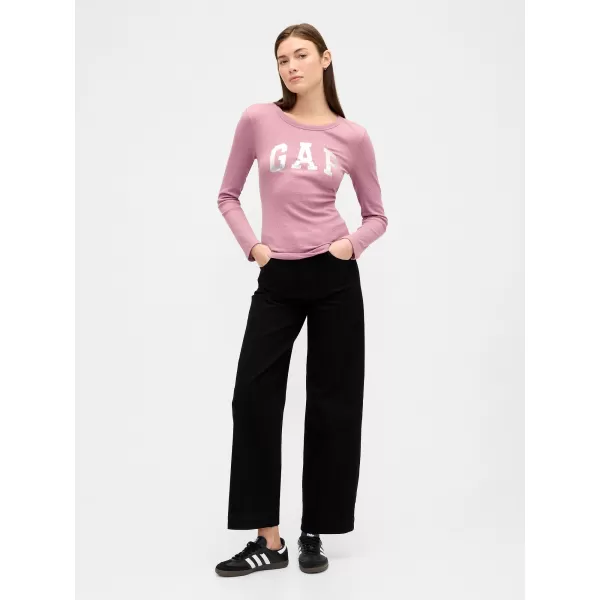  Tricou pentru femei GAP WAFFLE LOGSLEEVE TEE 843331-01 ORHIDEEA ÎNTUNECATĂ 