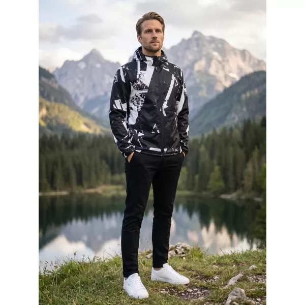  Jachetă softshell premium pentru bărbați ALTISPORT VOJ/ALM079JACK01 ALB-NEGRU 
