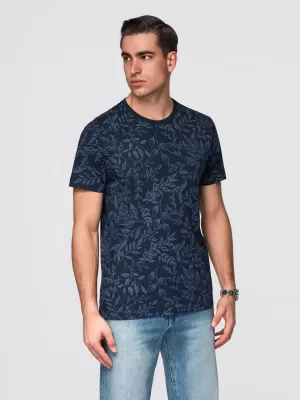 Tricou pentru bărbați OMBRE OM-TSFP-0262 ALBASTRU MARIN