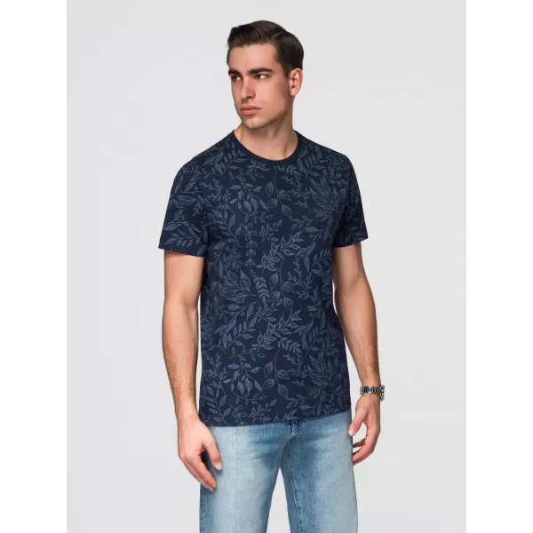  Tricou pentru bărbați OMBRE OM-TSFP-0262 ALBASTRU MARIN 