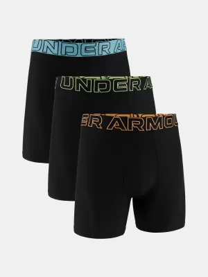Boxeri pentru bărbați UNDER ARMOUR UA PERFORMANCE TECH - SOLID 6IN - 3PK 1383878-003 BLACK