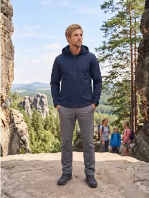 Jachetă softshell pentru bărbați ALTISPORT NoPrint NP/ALM845 ALBASTRU MARIN