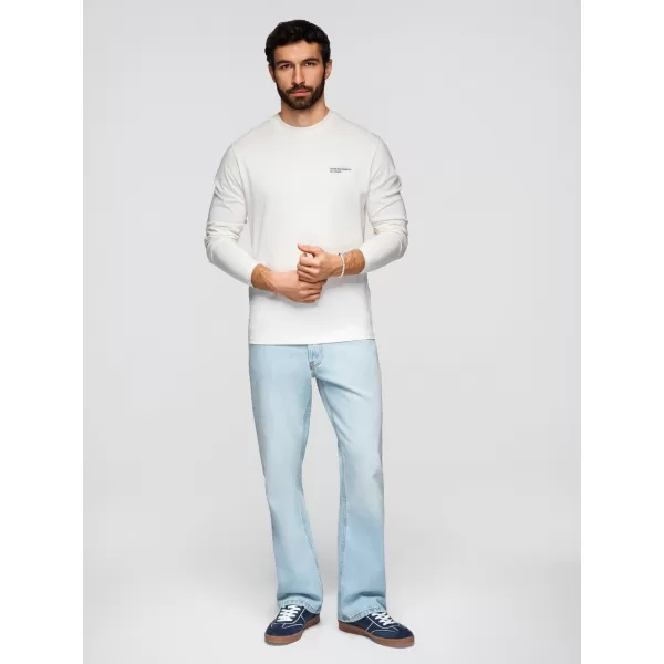  Tricou pentru bărbați OMBRE OM-LSPT-0136 ALB 