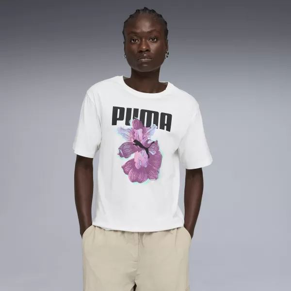  Tricou de damă PUMA GRAPHICS RELAXED TEE BETTER 691908_02 PUMA ALB 