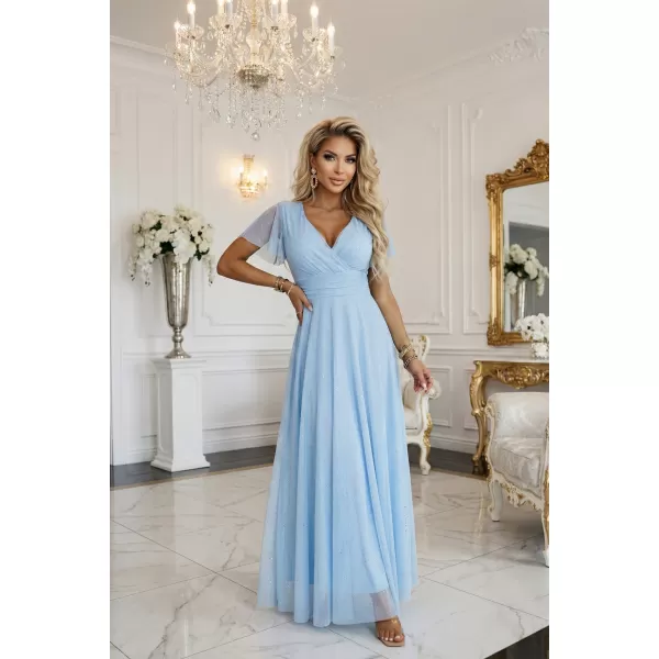  Rochie NUMOCO 635-6 ALBASTRU AZURIU 
