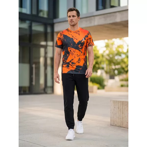  Tricou premium pentru bărbați ALTISPORT VOJ/ALM131TR01 PORTOCALIU/NEGRU 