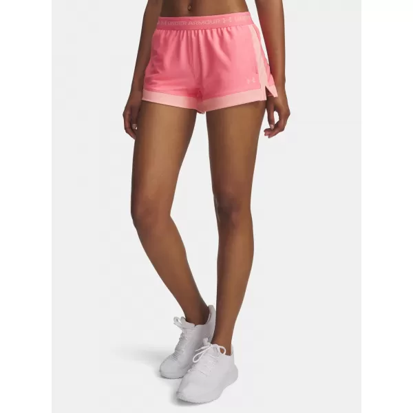  Pantaloni scurți de damă UNDER ARMOUR TECH PLAY UP 3IN COLORBLOCK 6010875-600 ROZ 