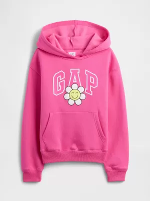 Hanorac pentru copii GAP LOGO PULLOVER HOODIE 797762-03 ROZ FERICIT