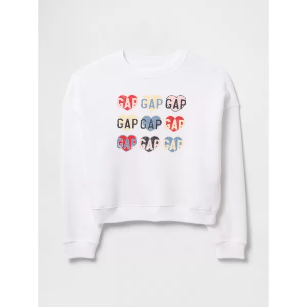  Hanorac de dama GAP HERITAGE LOGO WEDGE NECK SWEATSHIRT 744527-00 GRAFIC INIMA ALBĂ 