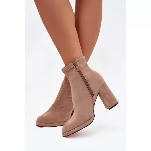  Pantofi de dama cu toc BOTO KARVELLA 40919 KAKI 