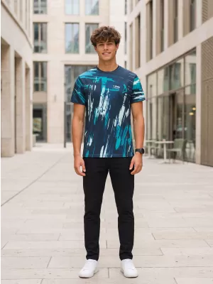 Tricou premium pentru bărbați ALTISPORT VOJ/ALM010TR01 ALBASTRU MARIN