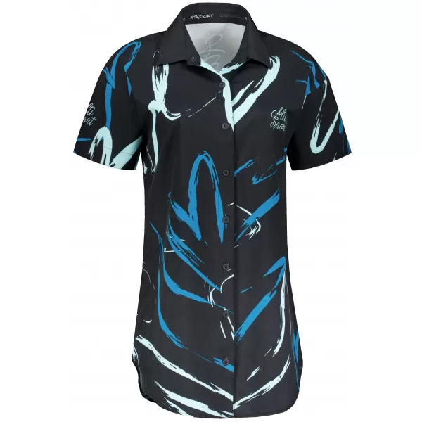  Cămașă premium pentru femei ALTISPORT VOJ/ALW049KOS01 NEGRU ȘI ALBASTRU 