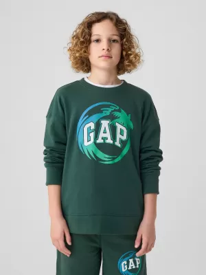 Hanorac pentru copii GAP LOGO SWEATSHIRT 406762-01 MOORES GREEN