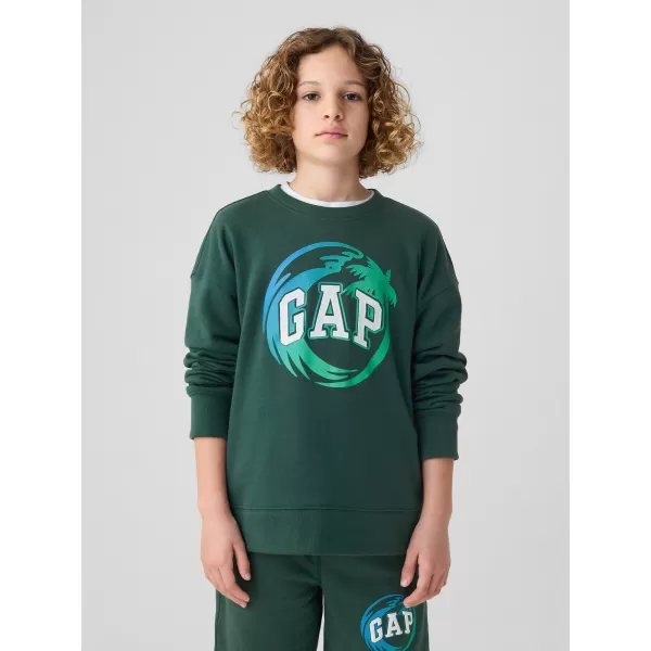  Hanorac pentru copii GAP LOGO SWEATSHIRT 406762-01 MOORES GREEN 