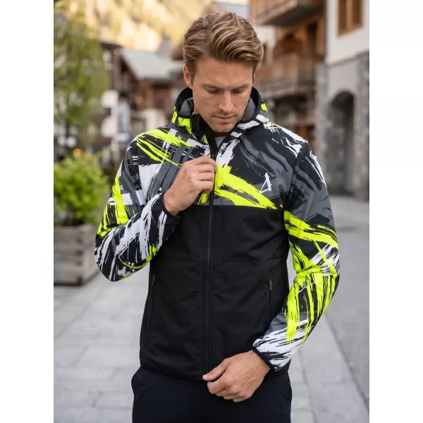  Jachetă softshell premium pentru bărbați ALTISPORT VOJ/ALM039JACK01 NEGRU SI GALBEN 