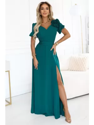 Rochie NUMOCO 653-1 VERDE STICLA