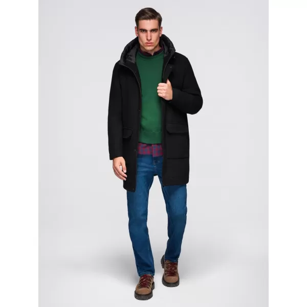  Palton pentru bărbați OMBRE OM-COWC-0132 NEGRU 