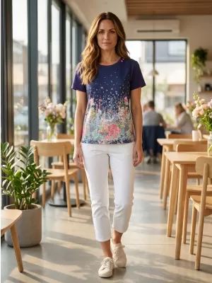 Tricou pentru femei ALTISPORT HELINA ALBASTRU ÎNCHIS