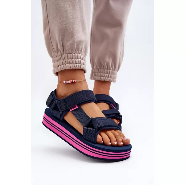  Sandale de dama LEE COOPER LCW-24-05-2753L BLEUMARIN/FUCSIA 