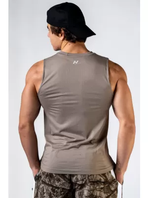 Tricou fără cusături și fără mâneci POWER 899 LIGHT BROWN ASH Nebbia