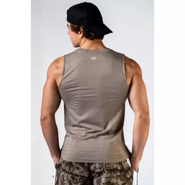  Tricou fără cusături și fără mâneci POWER 899 LIGHT BROWN ASH Nebbia 