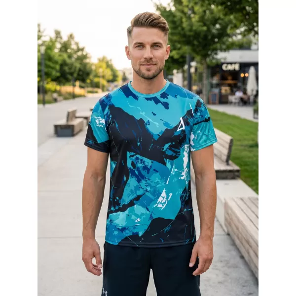  Tricou premium pentru bărbați ALTISPORT VOJ/ALM131TR01 KEROSEN/NEGRU 