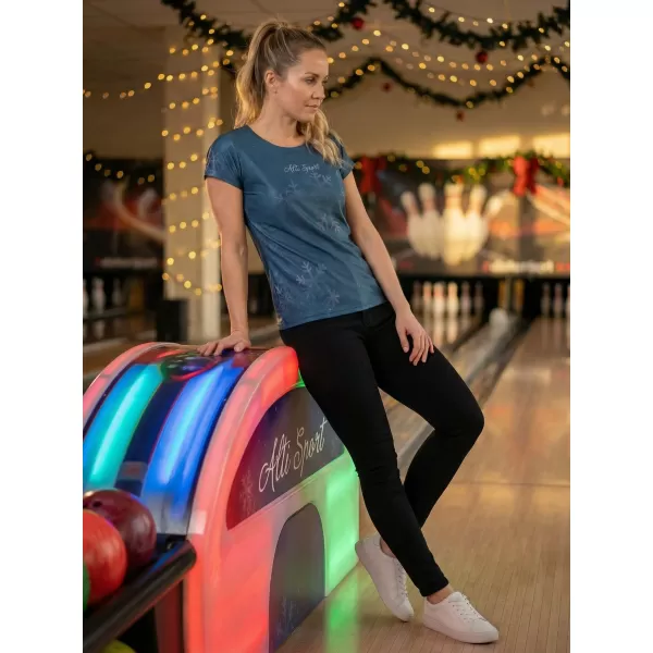  Tricou de Crăciun premium pentru femei ALTISPORT VOJ/ALWVN7TR06 ALBASTRU 