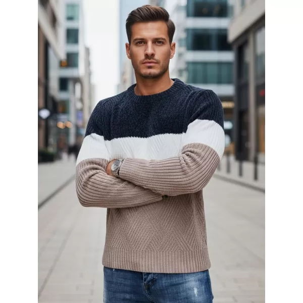  Pulover pentru bărbați DSTREET WX2321 BEJ/ALBASTRU ÎNCHIS 