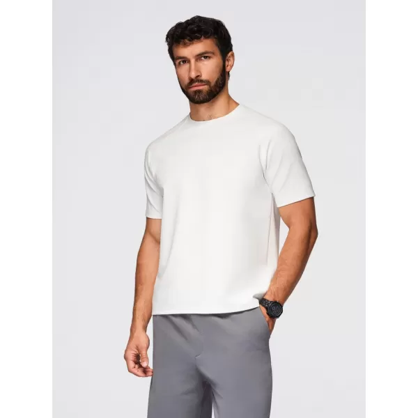  Tricou pentru bărbați OMBRE OM-TSCT-0240 APROAPE ALB 