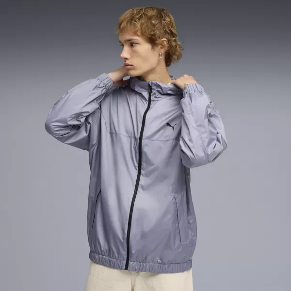  Blazer de vânt pentru bărbați PUMA ESS RELAXED WINDBREAKER 684626_65 CER GRI 