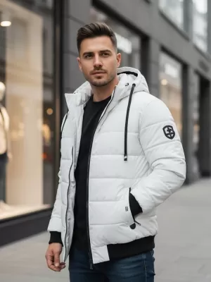 Jachetă pentru bărbați DSTREET TX5096 ALB