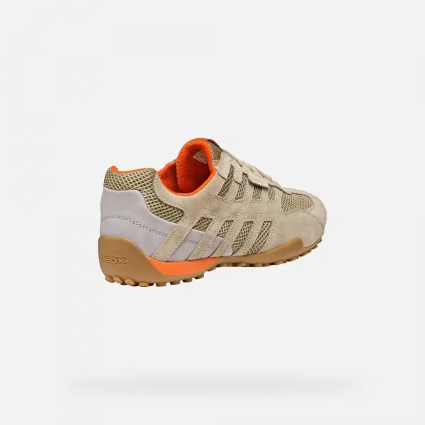  Adidași pentru bărbați GEOX SNAKE ORIGINAL G002963 BEJ 