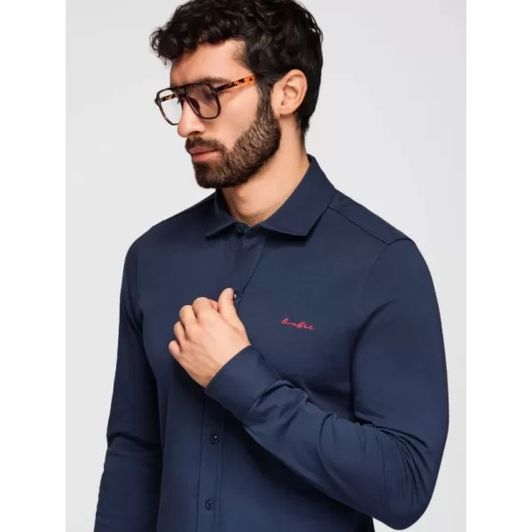  Cămașă pentru bărbați OMBRE K697 ALBASTRU MARIN 